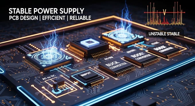power supply pcb, voltage regulator, and efficient power circuit