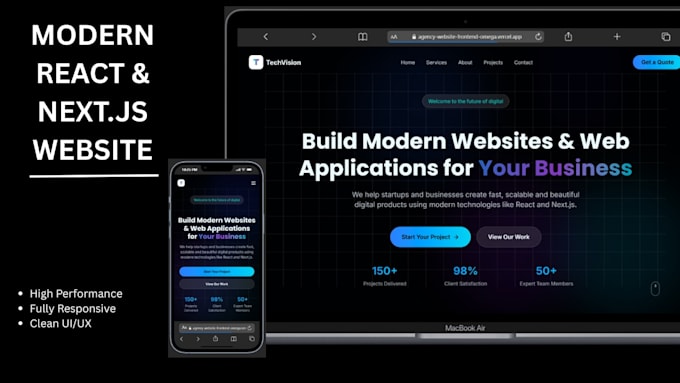 design and develop a premium responsive website using react