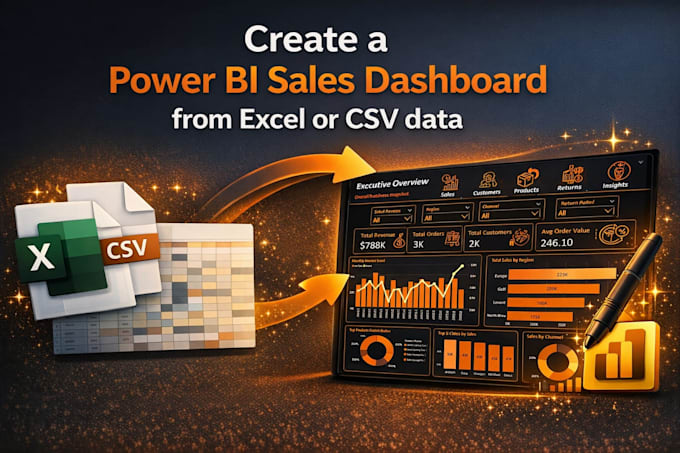 create an dashboard to track sales, orders, returns