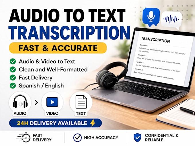transcribe audio or video into text fast and accurately