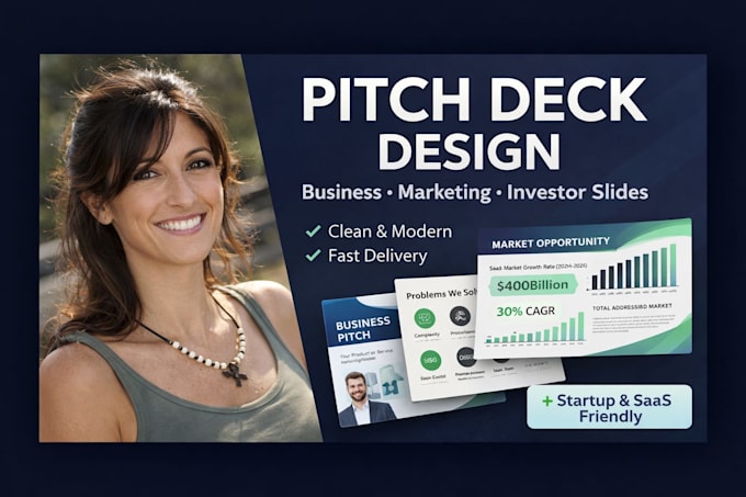 create business sales presentation and pitch deck for startups