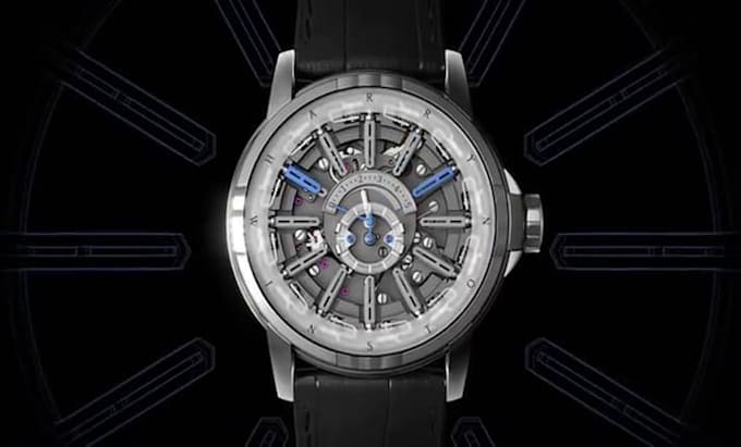 create product animation for 3d cgi wristwatch and mechanical watch simulation