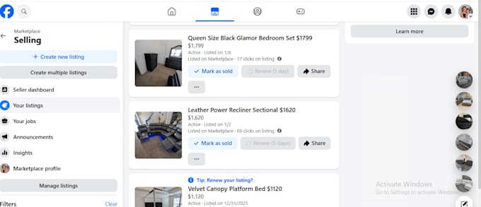 posting products on facebook marketplace