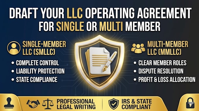 draft your llc operating agreement for single or multi member