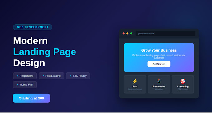 create a modern responsive landing page