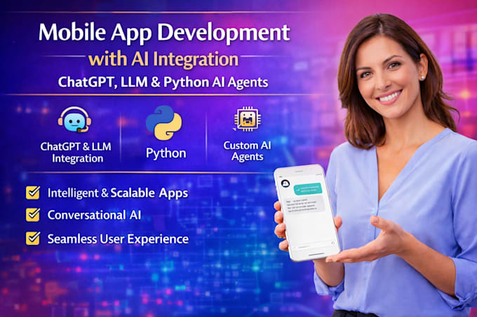 do mobile app development with ai integration using chatpgt llm python ai agent