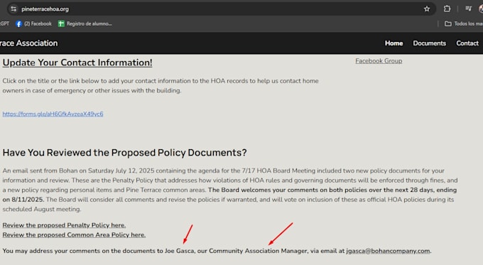 manage hoa operations, vendor coordination, and maintenance support