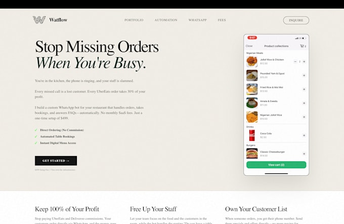 build a whatsapp food ordering system for your restaurant