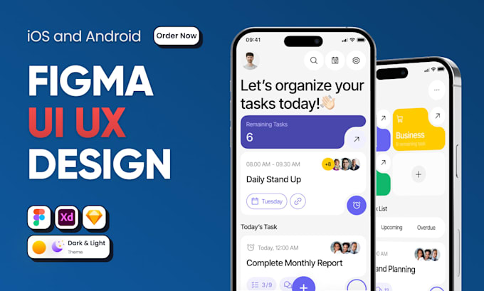 modern mobile app UI UX for ios and android