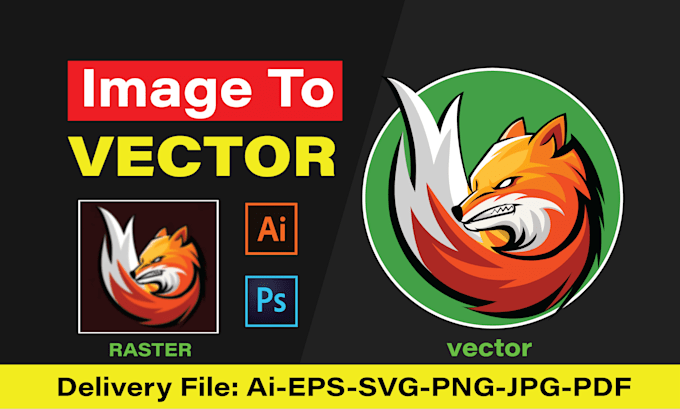 manual vector tracing, logo redraw, raster to vector, image to vector