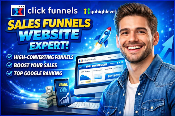 be your gohighlevel expert, click funnel and funnel builder