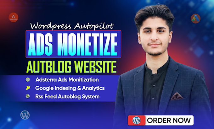 build an autoblog website with adsterra ads SEO optimization and fast loading