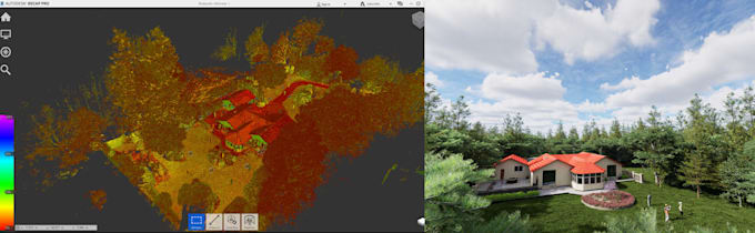 do scan to bim, revit modeling, 3d rendering and landscape design