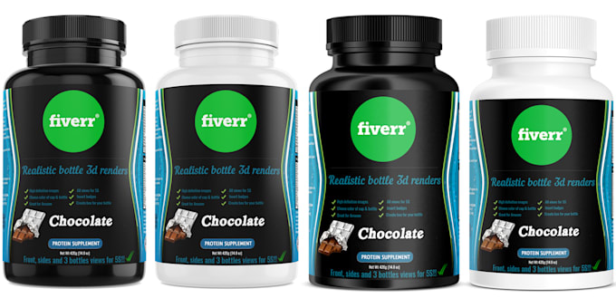 put your label on a 3d bottle model for supplements