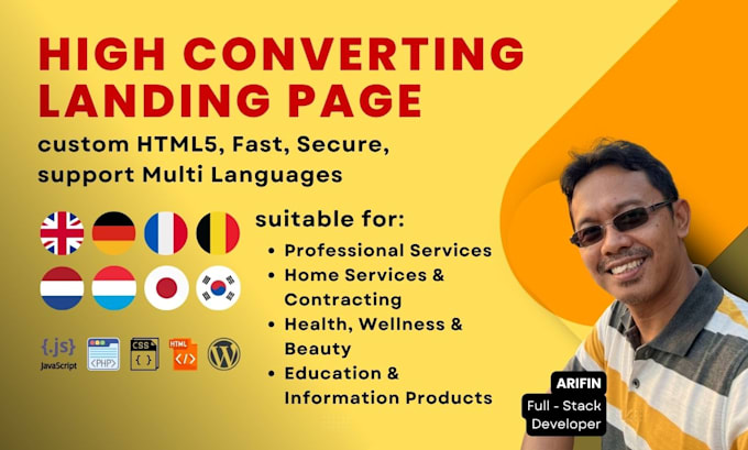 create a HTML landing page with high cta or booking form direct to your links