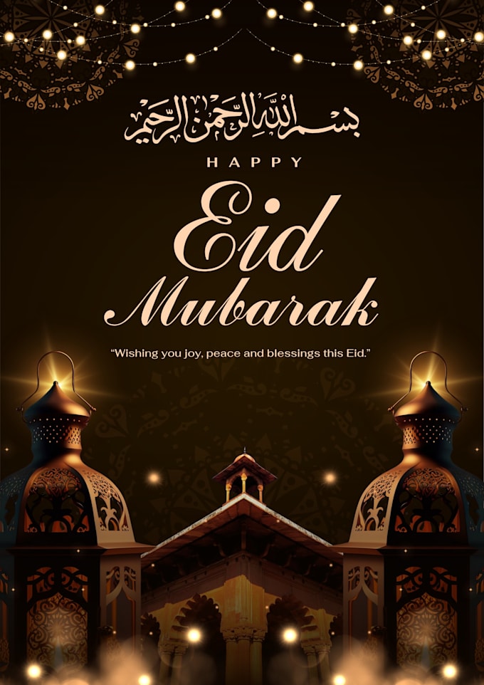 design elegant islamic eid mubarak posters in canva