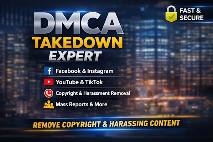 remove delete takedown tiktok harassing defaming youtube tiktok indtagram dmca x