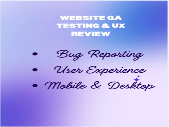 perform website QA testing and user experience review