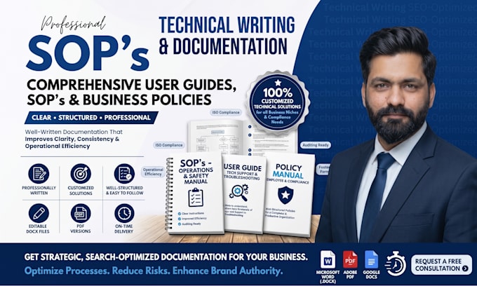 write technical user manuals, sops, and instruction guides
