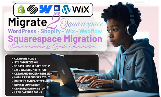 migrate your website to squarespace with CRM and automation