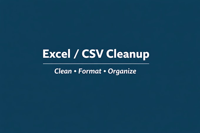 clean and format your excel or CSV data