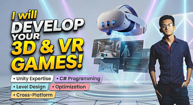 develop professional VR , xr or 3d games in unity