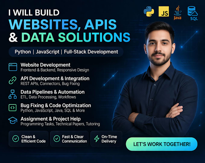 build websites, develop apis, and fix your code professionally