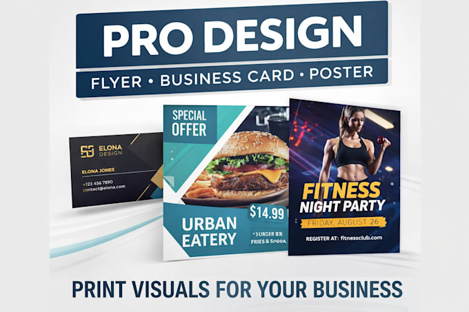 vos visuels professionnels flyer, carte de visite, affiche