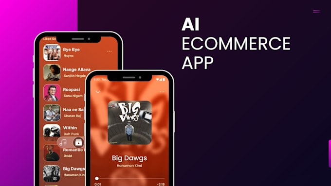 develop ai ecommerce mobile app, shopping app for ios and android flutter
