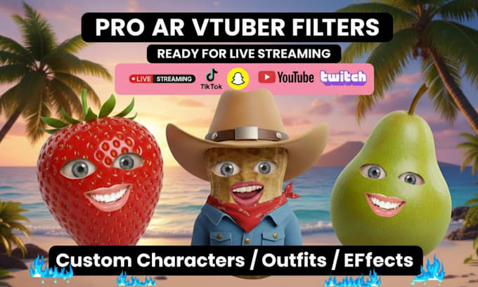 create 3d ar vtuber filter streaming avatar for snap camera and lens studio