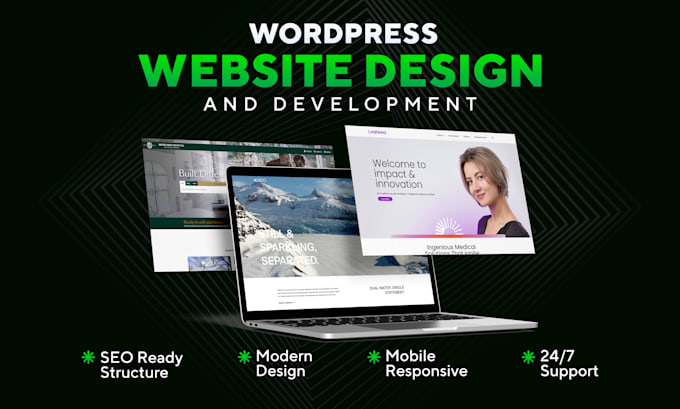 Build a stunning, responsive, and custom wordpress website for you by ...