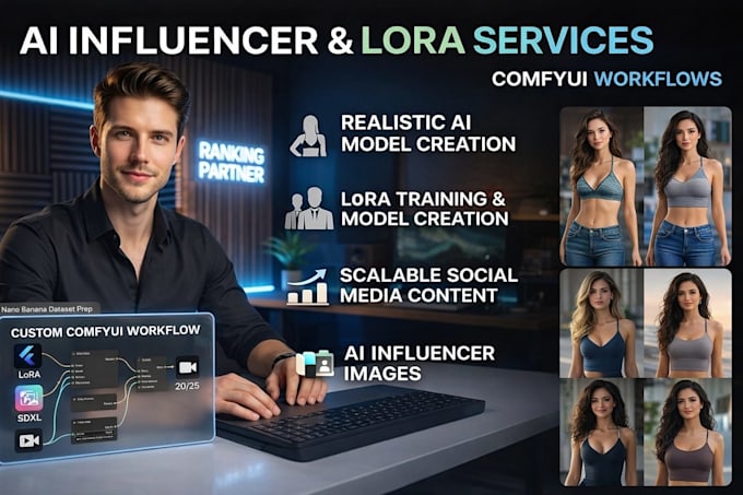 create realistic ai influencer images and train lora models using comfyui sd