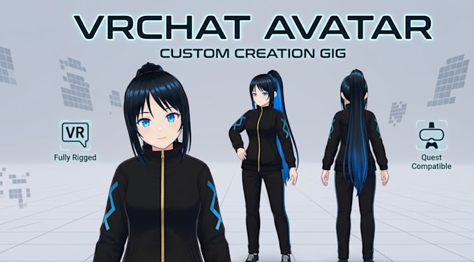 create custom 3d vrchat avatar 3d vtuber model custom vrchat avatar vroid studio