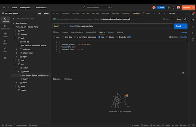perform manual API testing and QA for your backend or web application