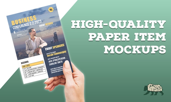 create mockups for posters, cards, business cards and more