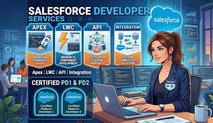be your salesforce developer for apex,lwc,api ,admin and customization