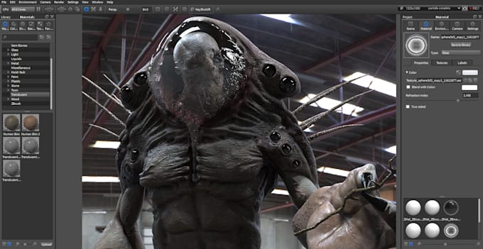 design 3d monster, alien, creature and armored character models