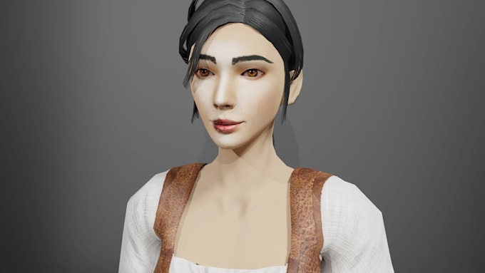 create 3d low poly game character model design for games and animation