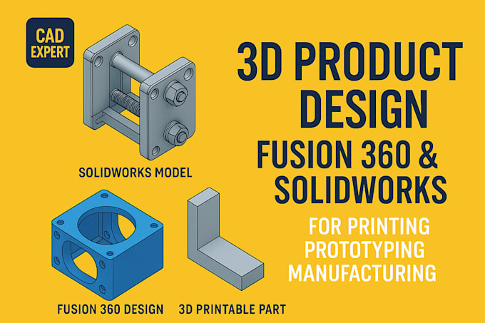 Do 3d cad modeling, product design and 3d printing in solidworks fusion ...