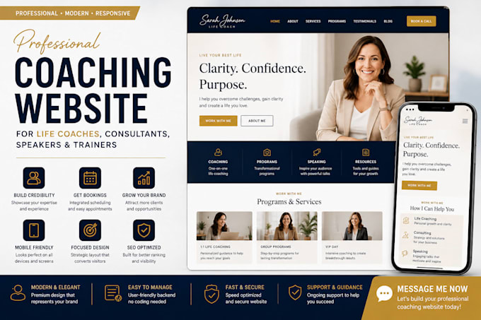 design coaching website for life coach consultant speaker trainer website