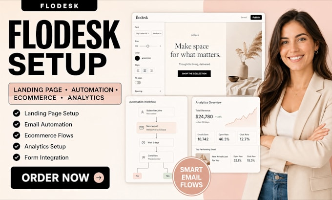 setup flodesk landing page flodesk automation flodesk ecommerce flodesk analytic