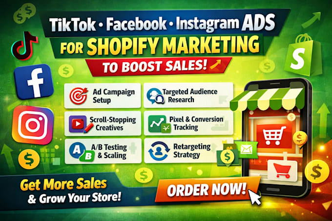 Run tiktok facebook and instagram ads to boost shopify sales by Abiodun ...