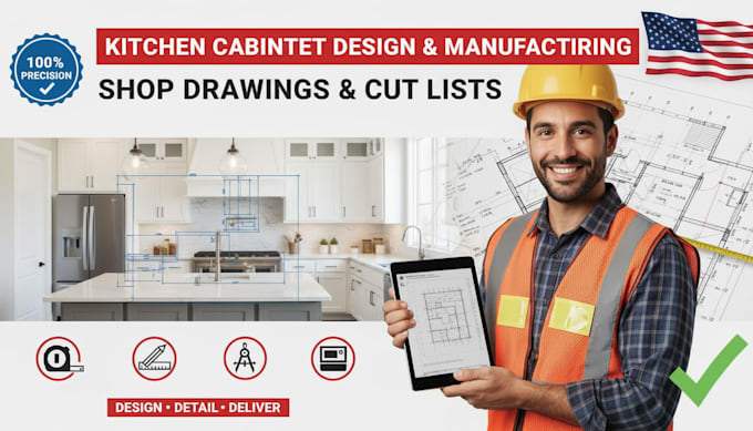 create kitchen cabinet shop drawings for manufacturing