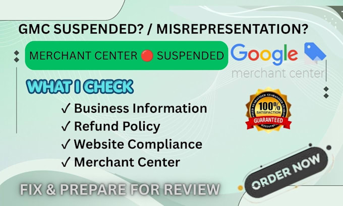 fix google merchant center misrepresentation and suspension