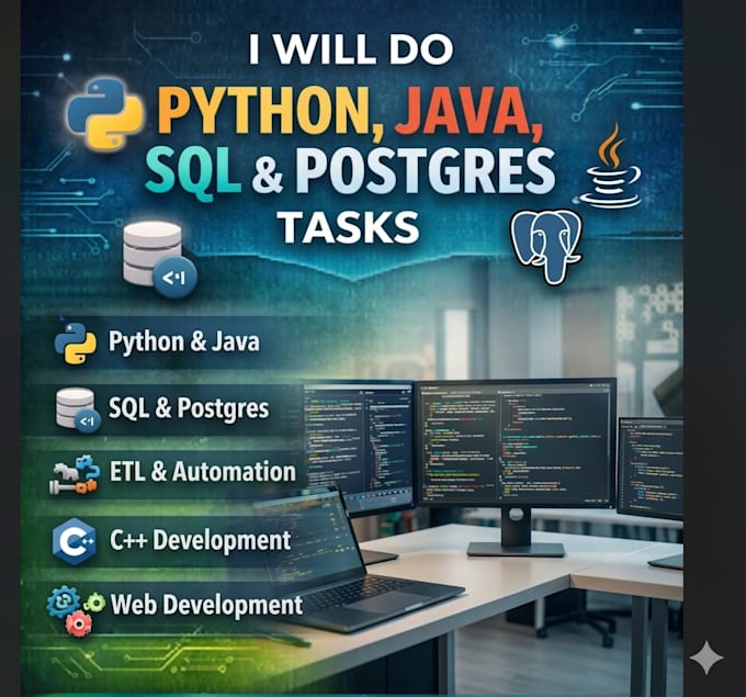 do python ,java task, computer science, programming, sql, database, postgres