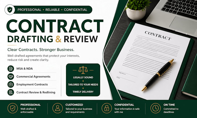 draft and review professional business contracts and agreements