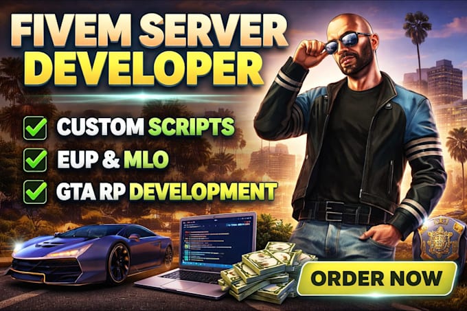 be your fivem server developer for eup, scripts, gta rp setup