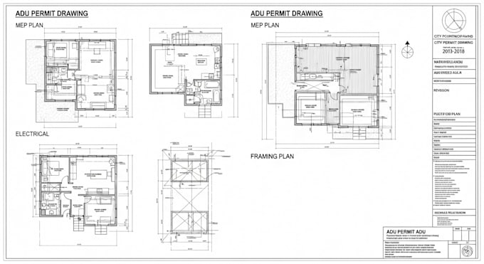Architect of city permit blueprints, mep, adu, framing plan ...