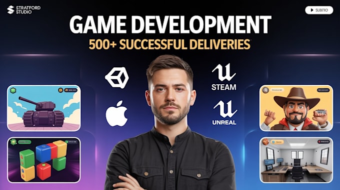 develop 2d and 3d mobile game using unity or unreal engine