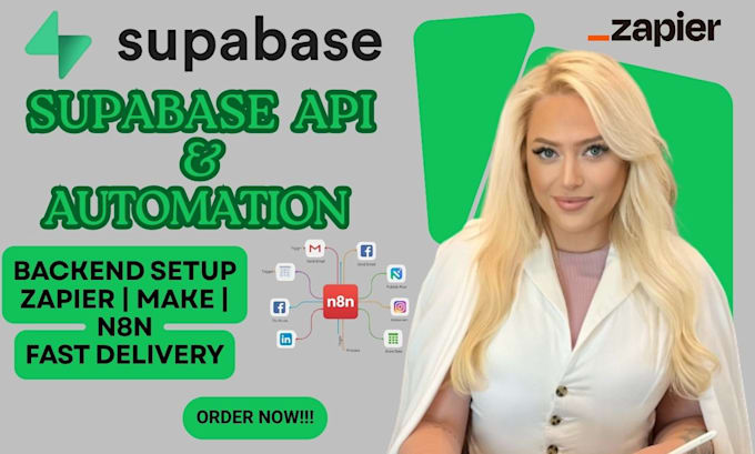 build supabase backend API integration with make com, n8n zapier